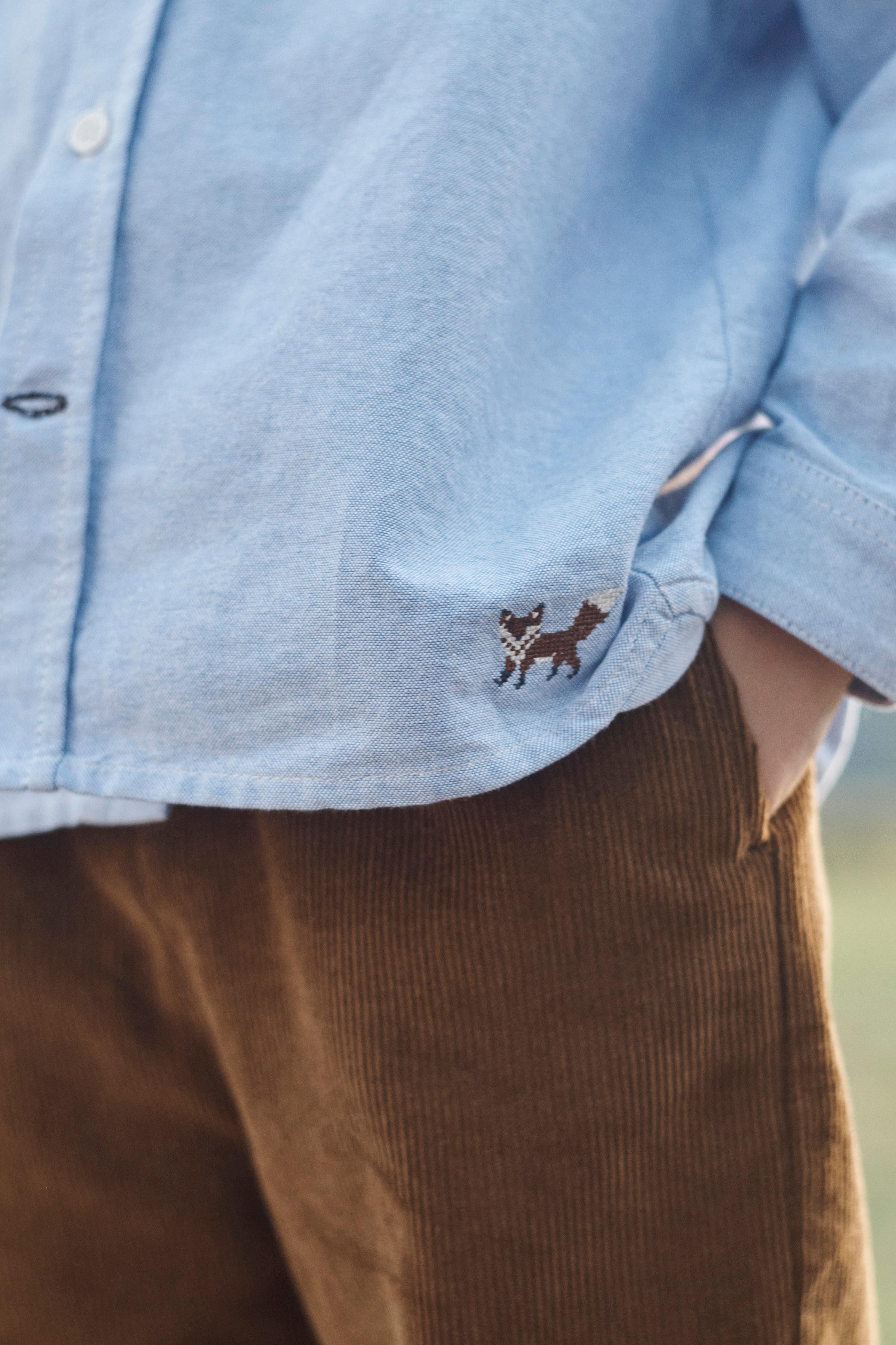 LIMITED EDITION EMBROIDERED FOX OXFORD SHIRT